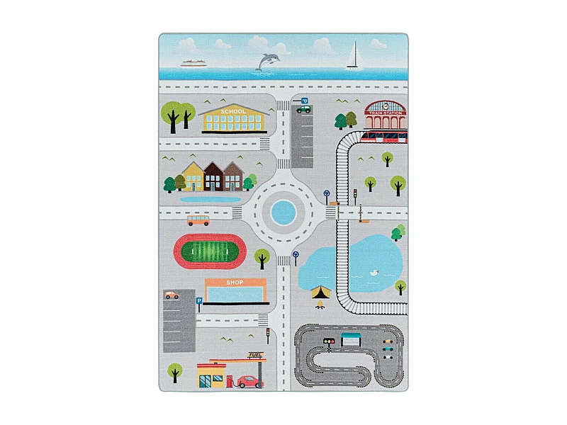 Tapis chambre bébé et enfant Road Rectangulaire Enfant Mécanique Antidérapant