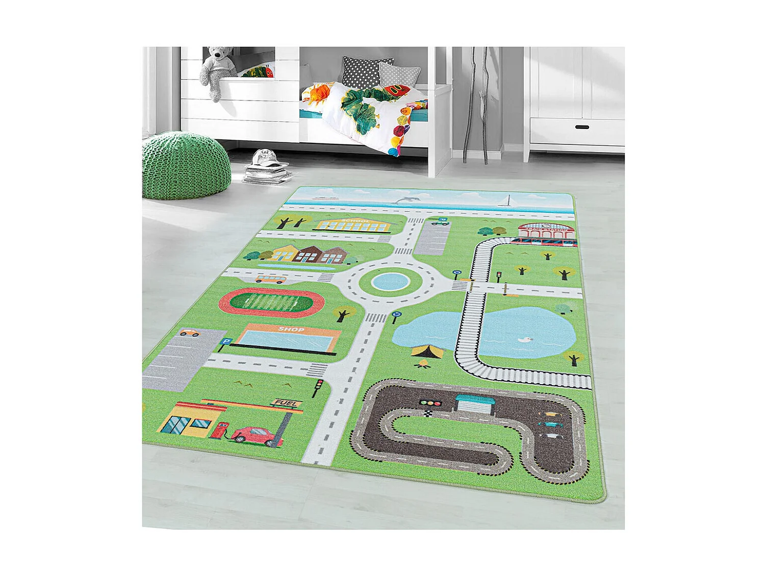 Tapis chambre bébé et enfant Road Rectangulaire Enfant Mécanique Antidérapant