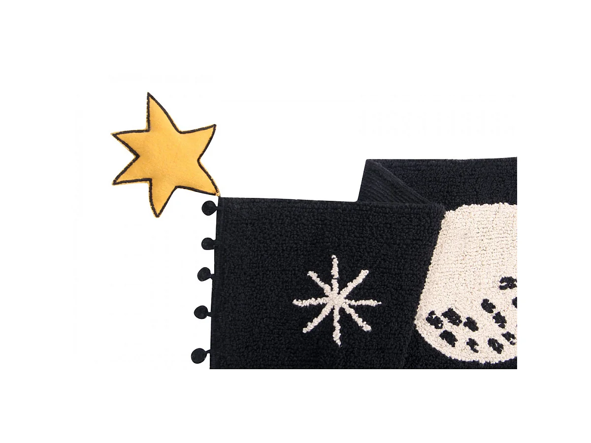 Tapis enfant lavable en machine noir et blanc Universe Lorena Canals Rectangulaire Enfant