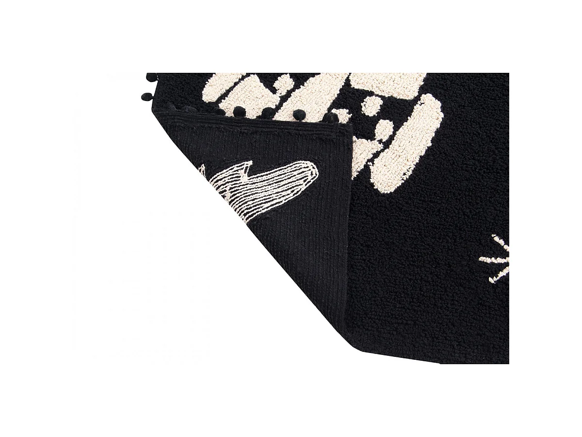 Tapis enfant lavable en machine noir et blanc Universe Lorena Canals Rectangulaire Enfant