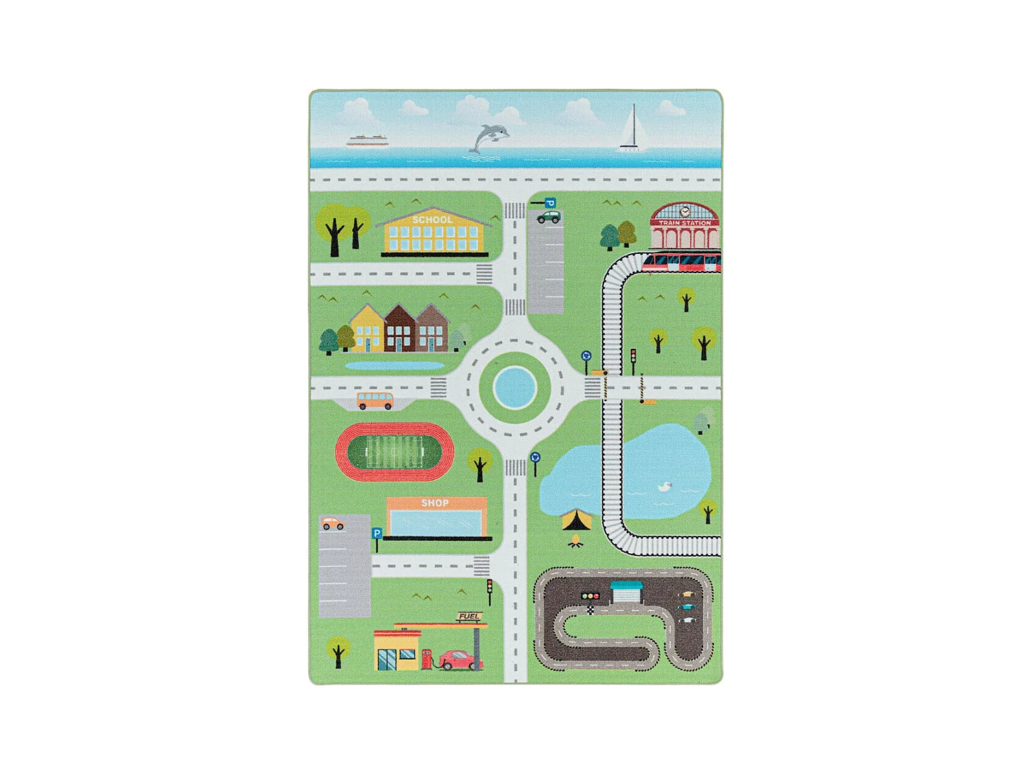Tapis chambre bébé et enfant Road Rectangulaire Enfant Mécanique Antidérapant