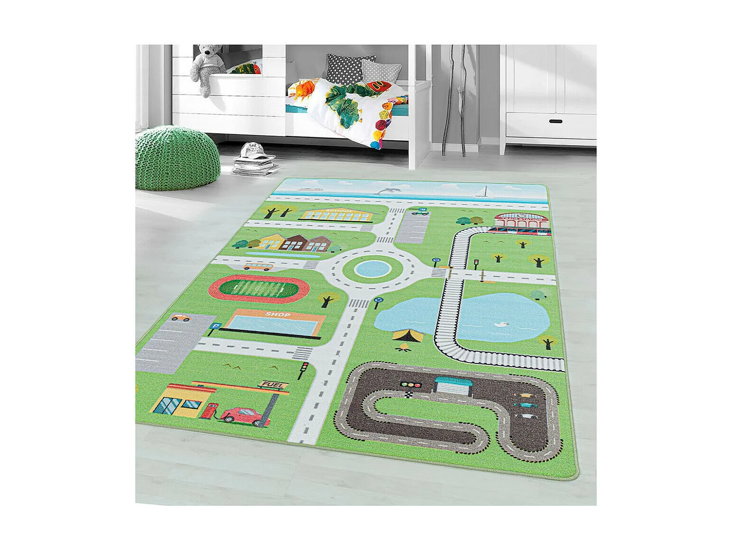 Tapis chambre bébé et enfant Road Rectangulaire Enfant Mécanique Antidérapant