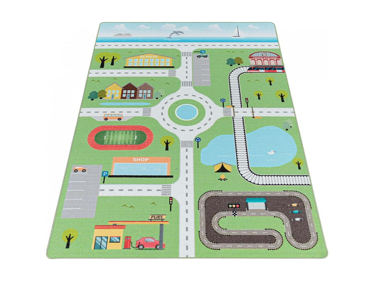 Tapis chambre bébé et enfant Road Rectangulaire Enfant Mécanique Antidérapant