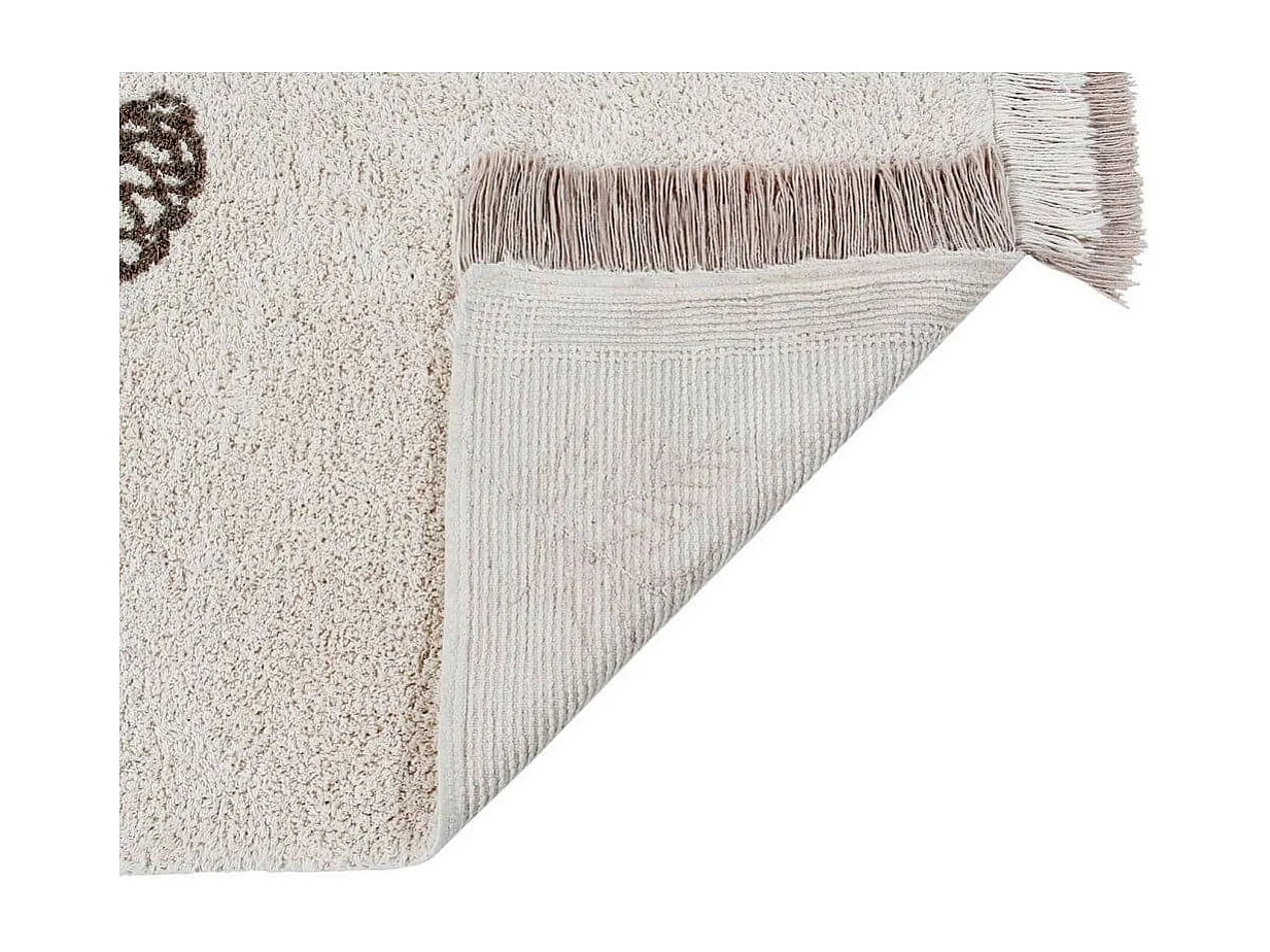 Tapis lavable en machine crème pour enfant Pine Forest Rectangulaire Enfant Fait main Tapi