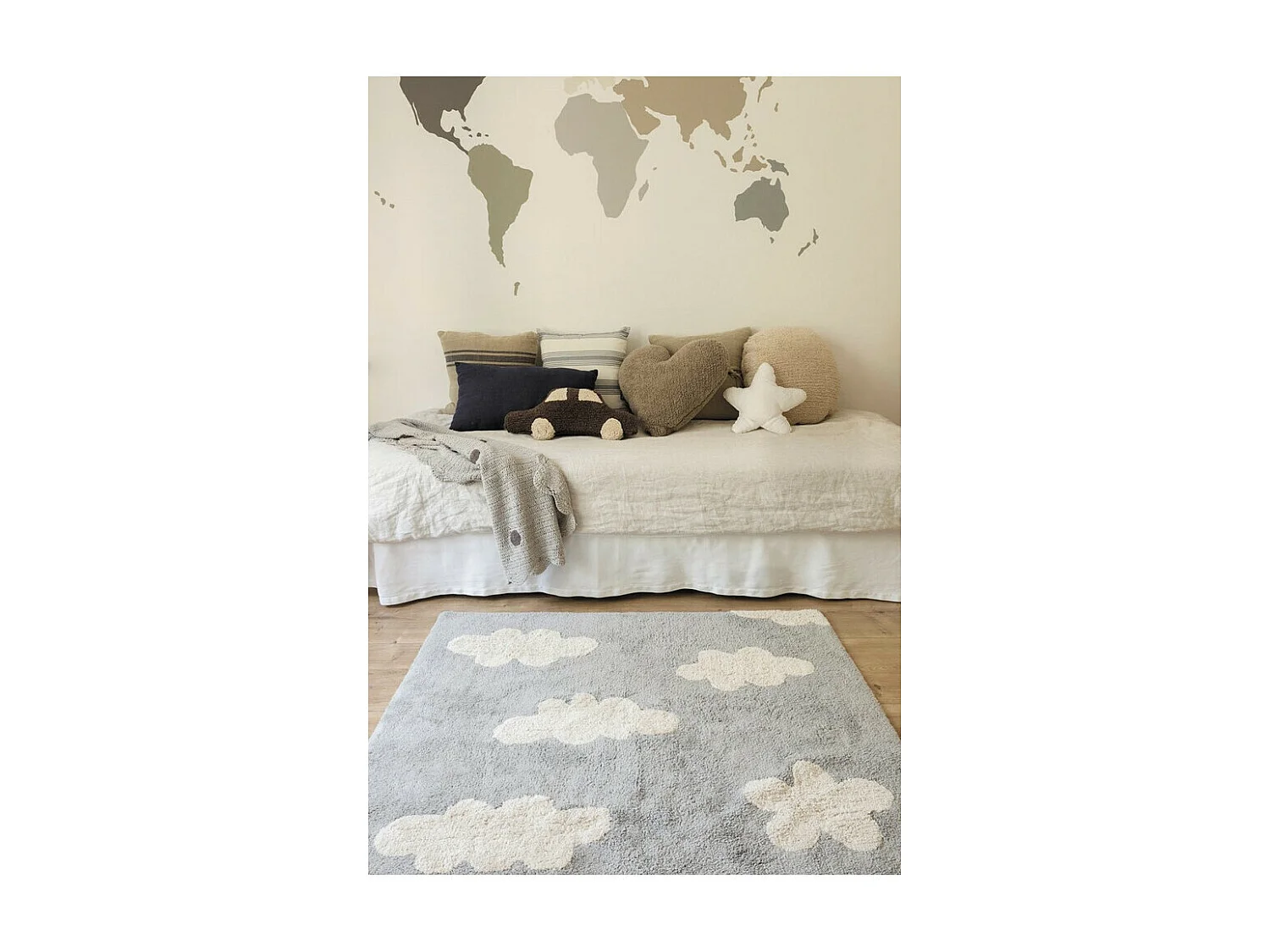 Tapis lavable en machine pour enfant Clouds Lorena Canals Rectangulaire Enfant Fait main T