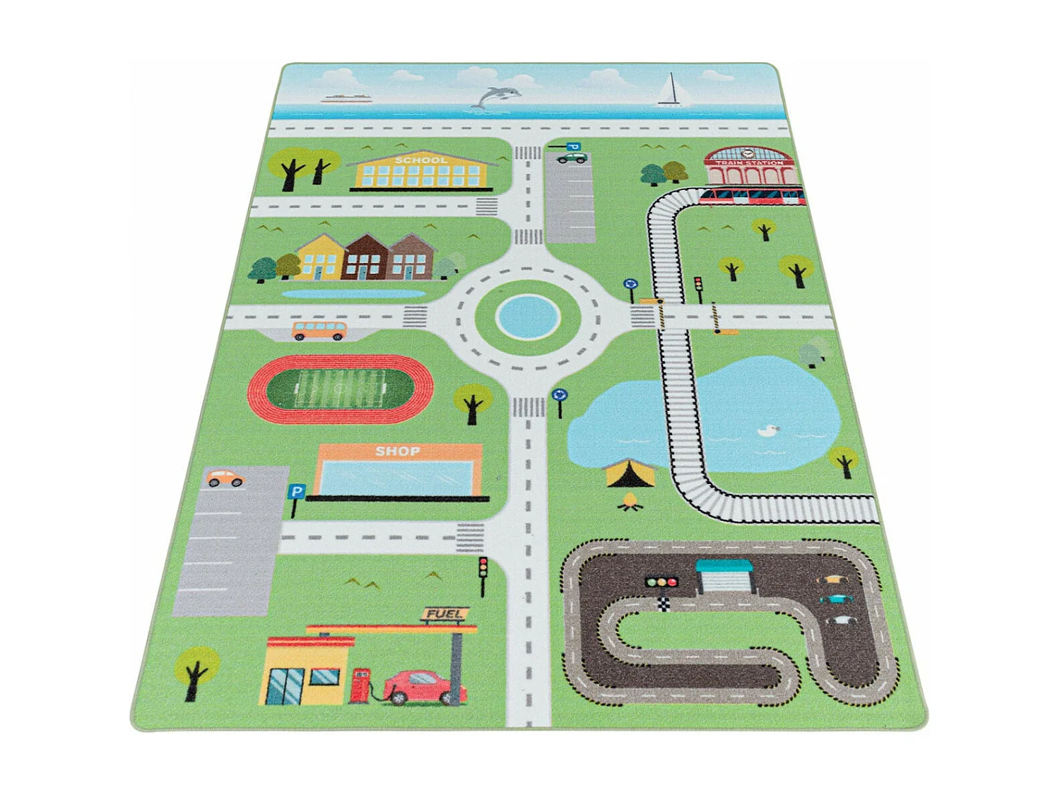 Tapis chambre bébé et enfant Road Rectangulaire Enfant Mécanique Antidérapant