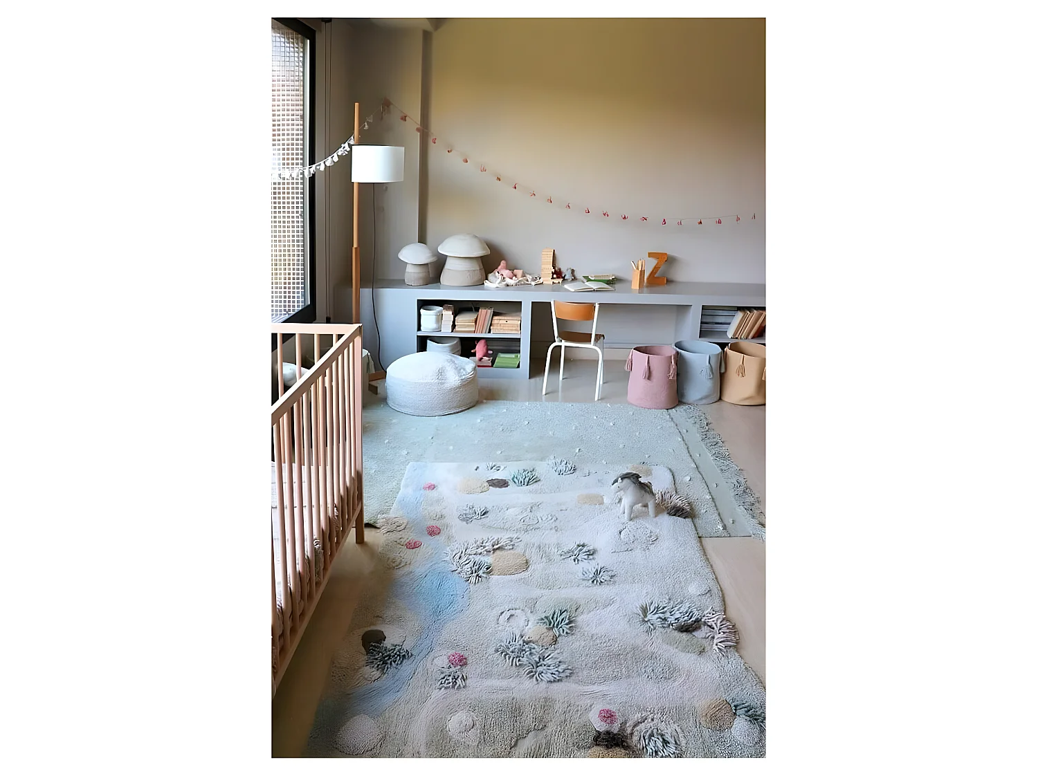 Tapis de jeu en coton lavable en machine enfant Path Of Nature Rectangulaire Enfant Fait m