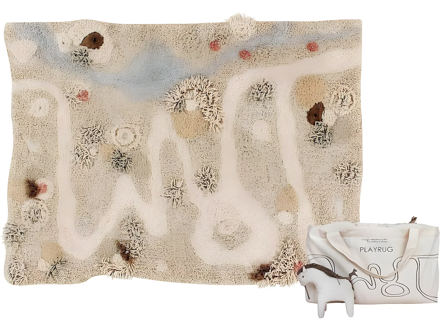 Tapis de jeu en coton lavable en machine enfant Path Of Nature Rectangulaire Enfant Fait m