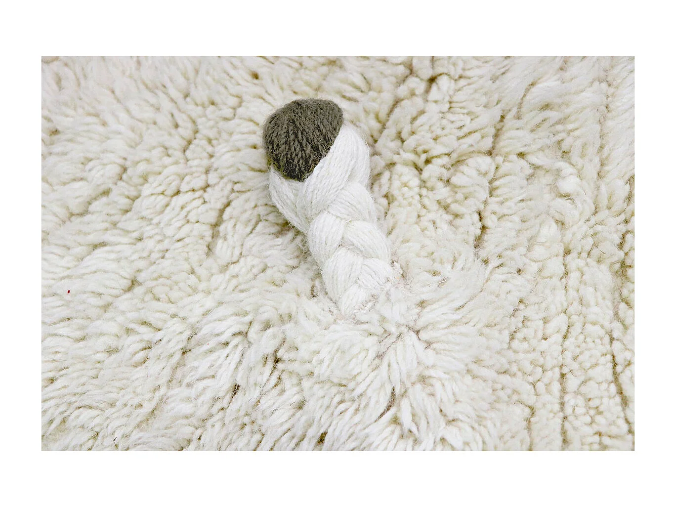 Tapis enfant en laine Pink Nose Sheep Rectangulaire Enfant Fait main Recommandé pour les e