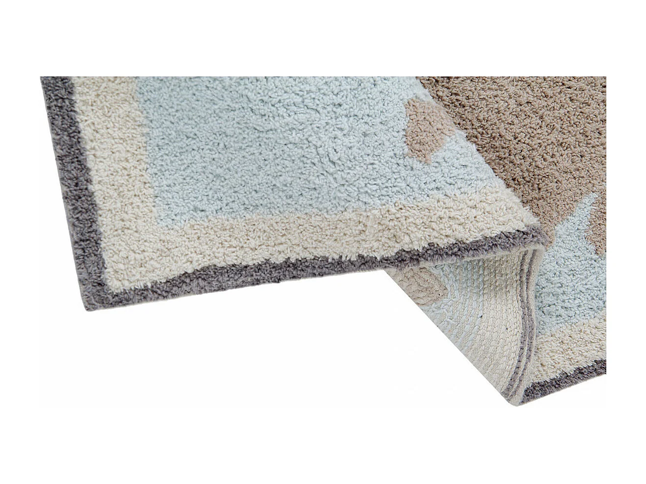 Tapis enfant coloré à courtes mèches Vintage Map Lorena Canals Rectangulaire Enfant Fait m