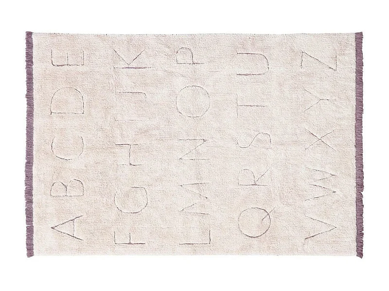 Tapis enfant recyclé lavable en machine ABC Lorena Canals Rectangulaire Enfant Fait main T