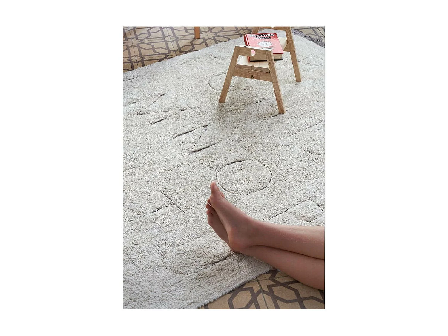 Tapis enfant recyclé lavable en machine ABC Lorena Canals Rectangulaire Enfant Fait main T