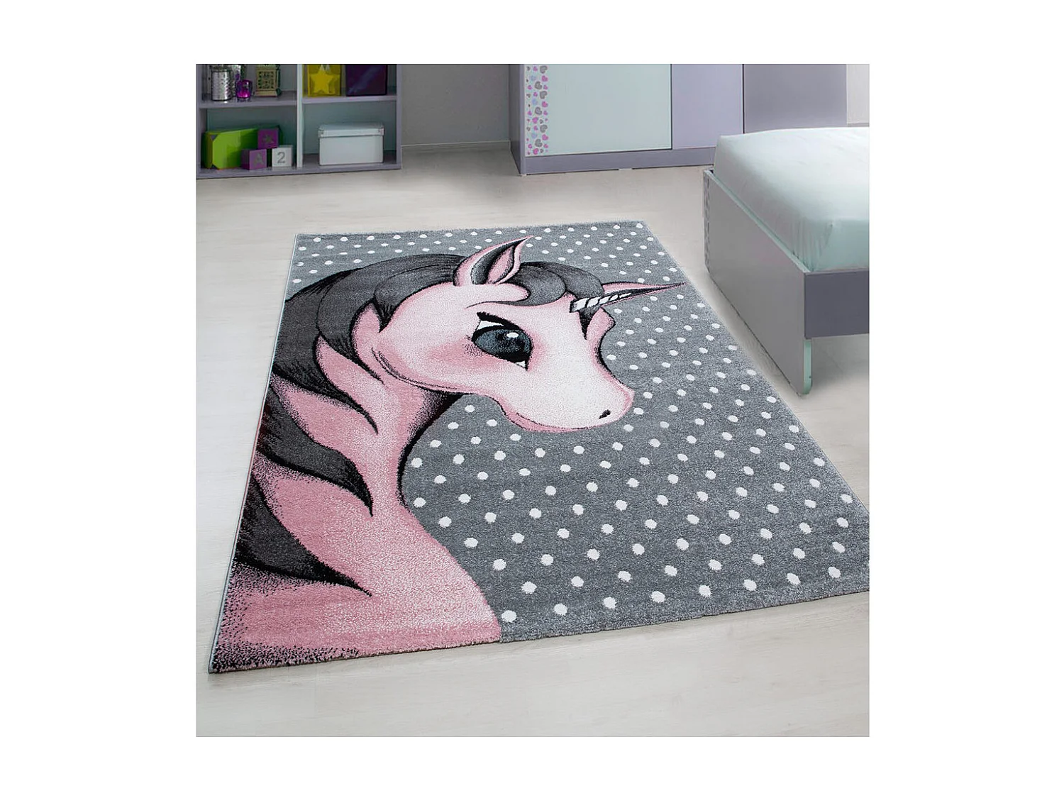 Tapis rectangle pour chambre de bébé licorne Willis Rectangulaire Enfant Mécanique