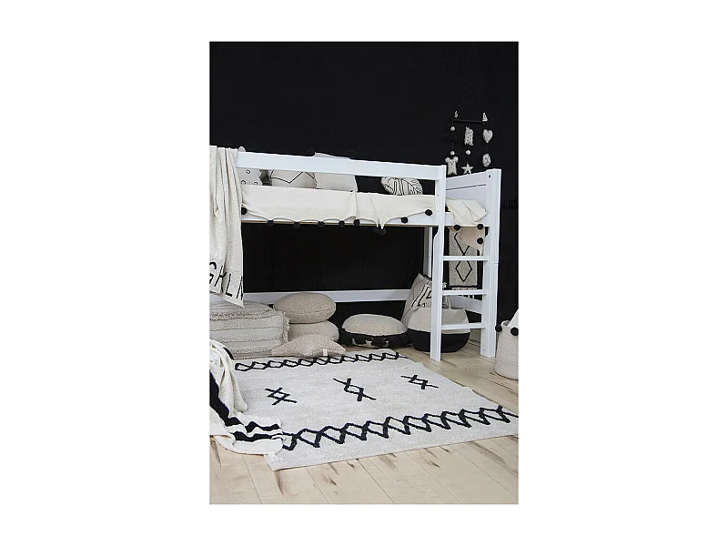 Tapis berbère en coton ethnique lavable en machine Atlas Lorena Canals Rectangulaire Enfan