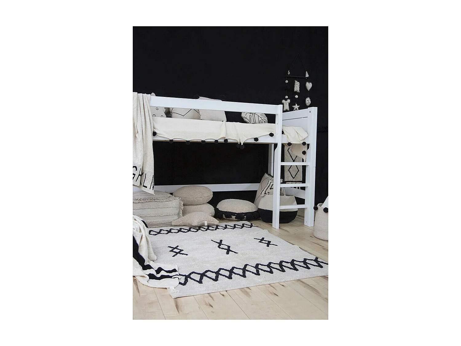 Tapis berbère en coton ethnique lavable en machine Atlas Lorena Canals Rectangulaire Enfan