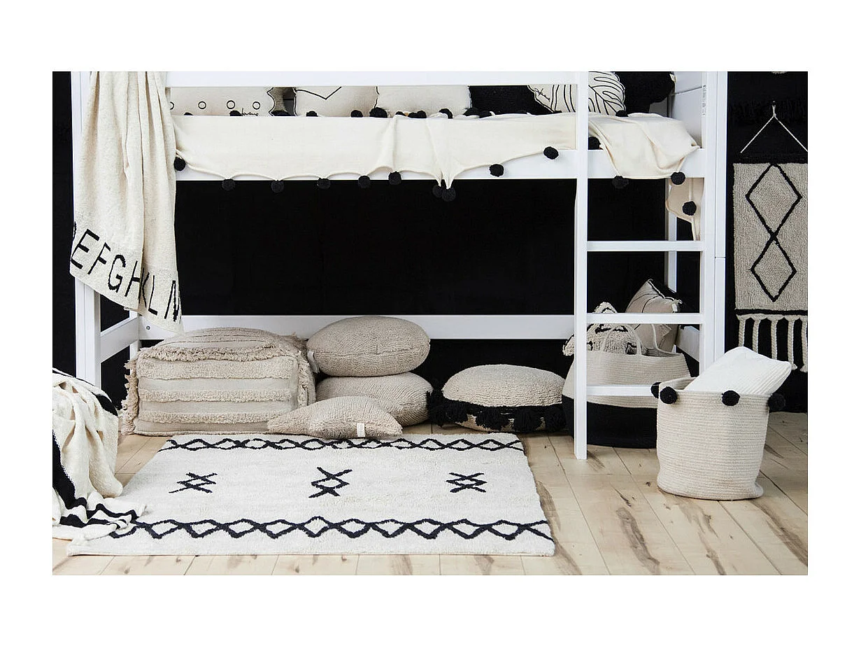 Tapis berbère en coton ethnique lavable en machine Atlas Lorena Canals Rectangulaire Enfan