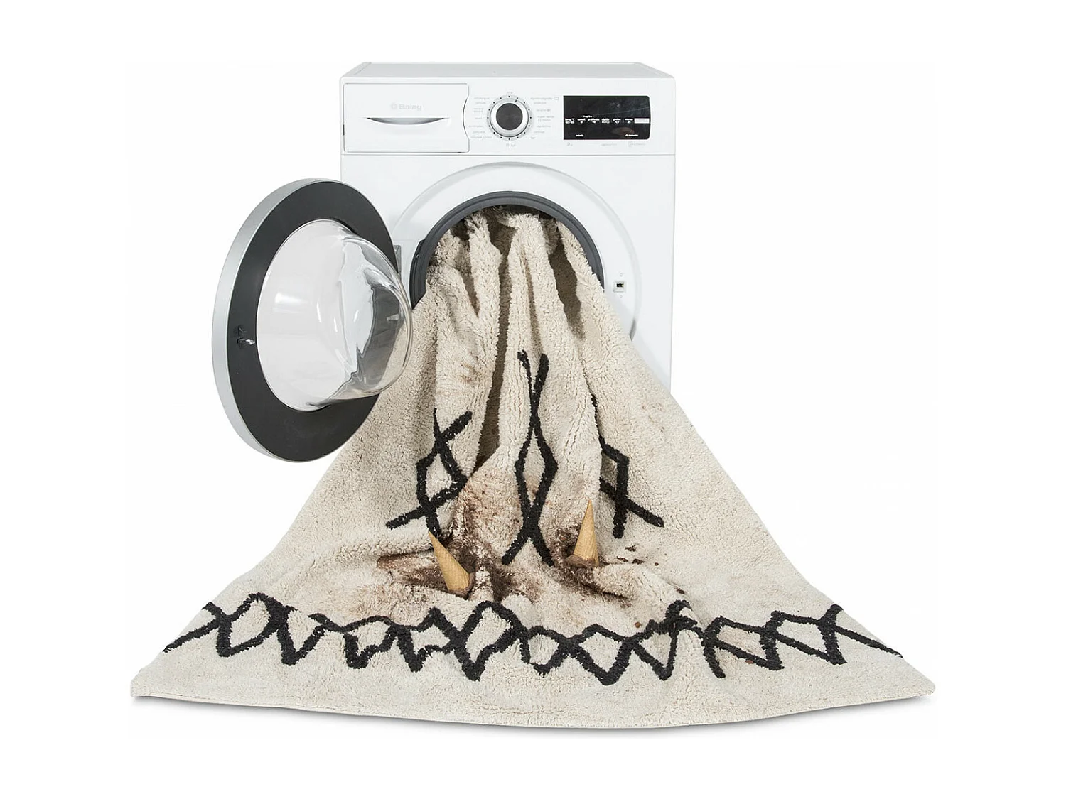 Tapis berbère en coton ethnique lavable en machine Atlas Lorena Canals Rectangulaire Enfan