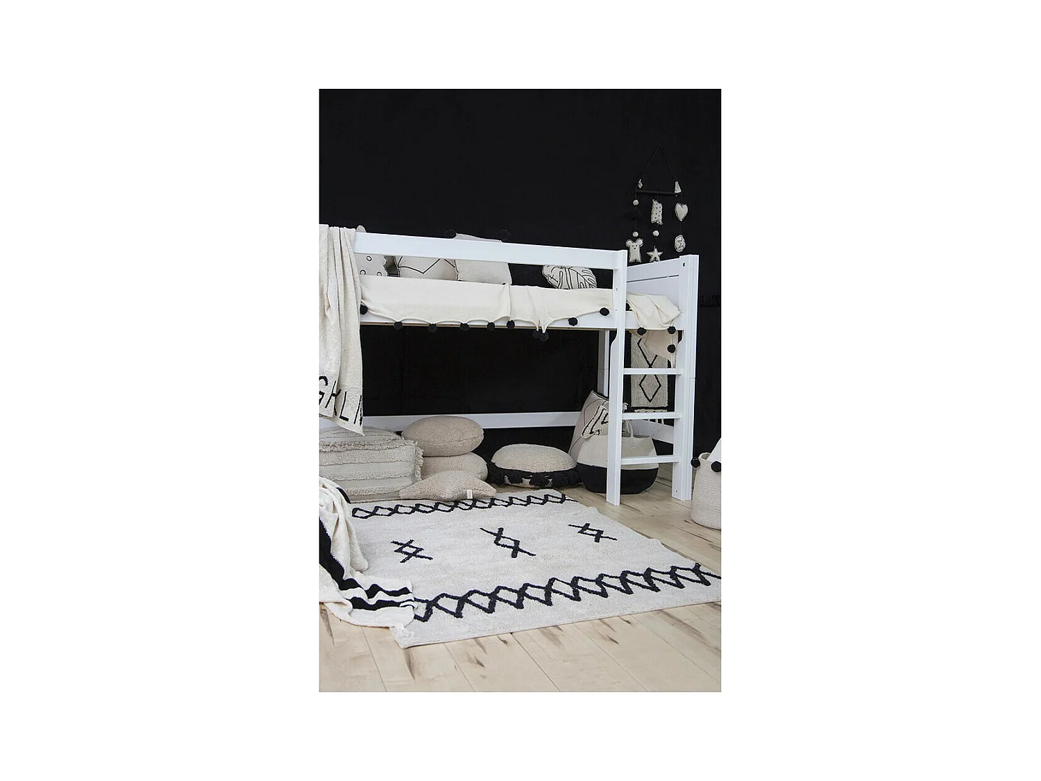 Tapis berbère en coton ethnique lavable en machine Atlas Lorena Canals Rectangulaire Enfan