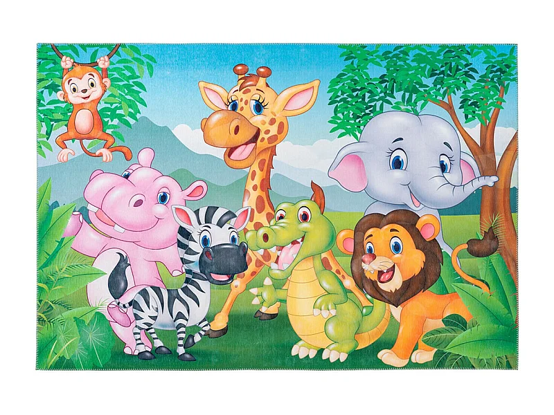 Tapis multicolore polyester pour enfant Fun Rectangulaire Enfant Mécanique Tapis plat