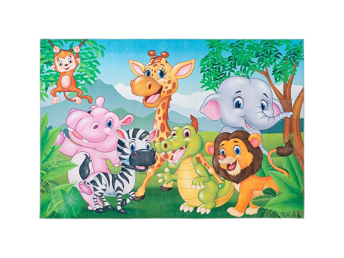 Tapis multicolore polyester pour enfant Fun Rectangulaire Enfant Mécanique Tapis plat