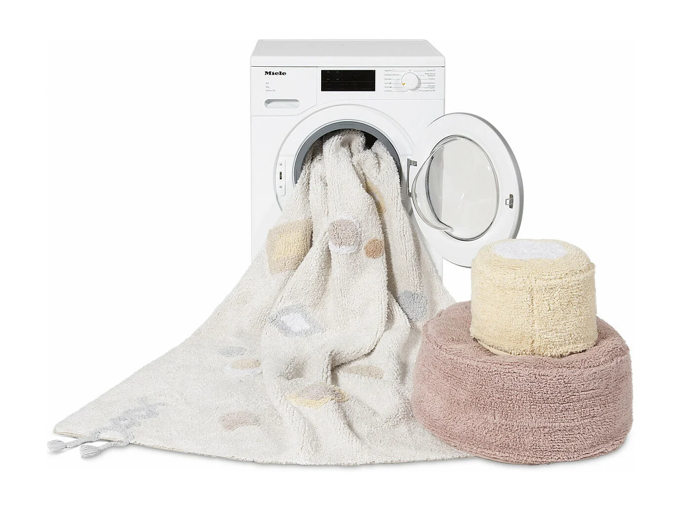 Tapis blanc lavable en machine pour chambre enfant Kim Lorena Canals Rectangulaire Enfant