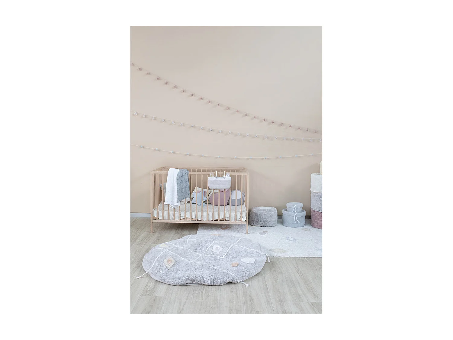 Tapis blanc lavable en machine pour chambre enfant Kim Lorena Canals Rectangulaire Enfant