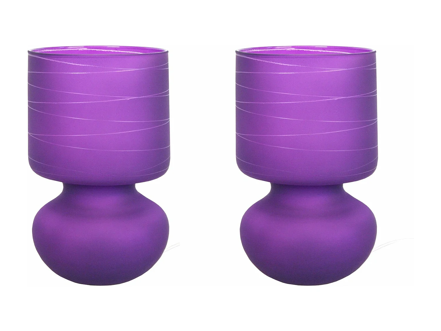 Abajur TOSEL CARAFE BOULES LT2 tecido garrafa lilás D20 x  H34  cm