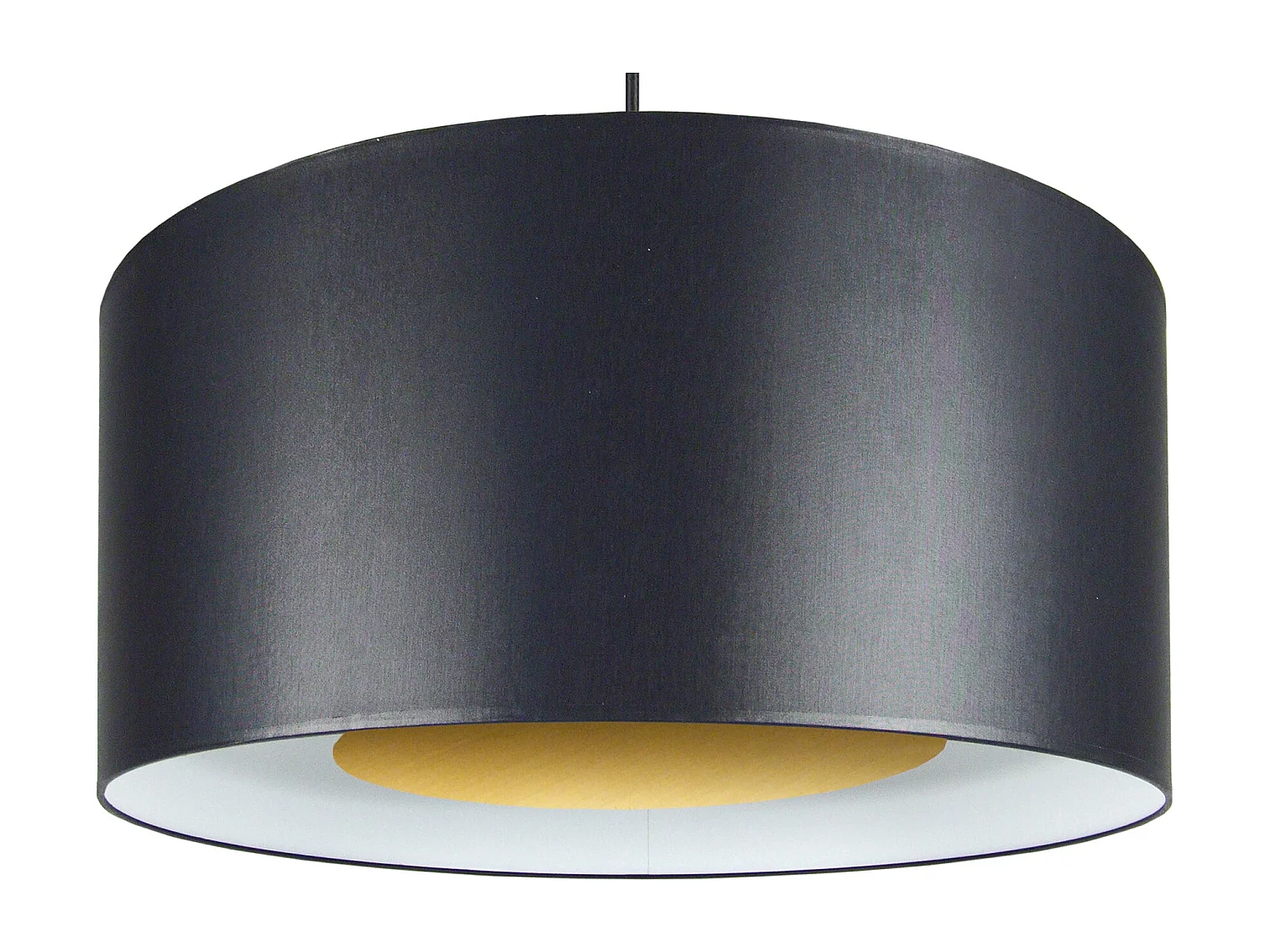 Suspensão TOSEL  ALFENA B tecido cilindro preto dourado D35 x  H80  cm