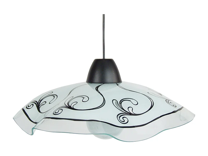 Suspensión  TOSEL ,vidrio,Negro ,A 74x D45xP45cm