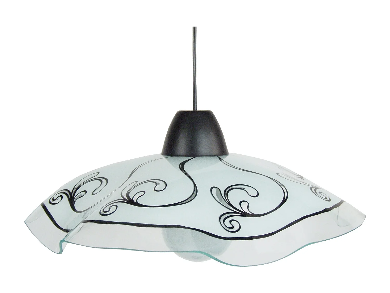 Suspensión  TOSEL ,vidrio,Negro ,A 74x D45xP45cm