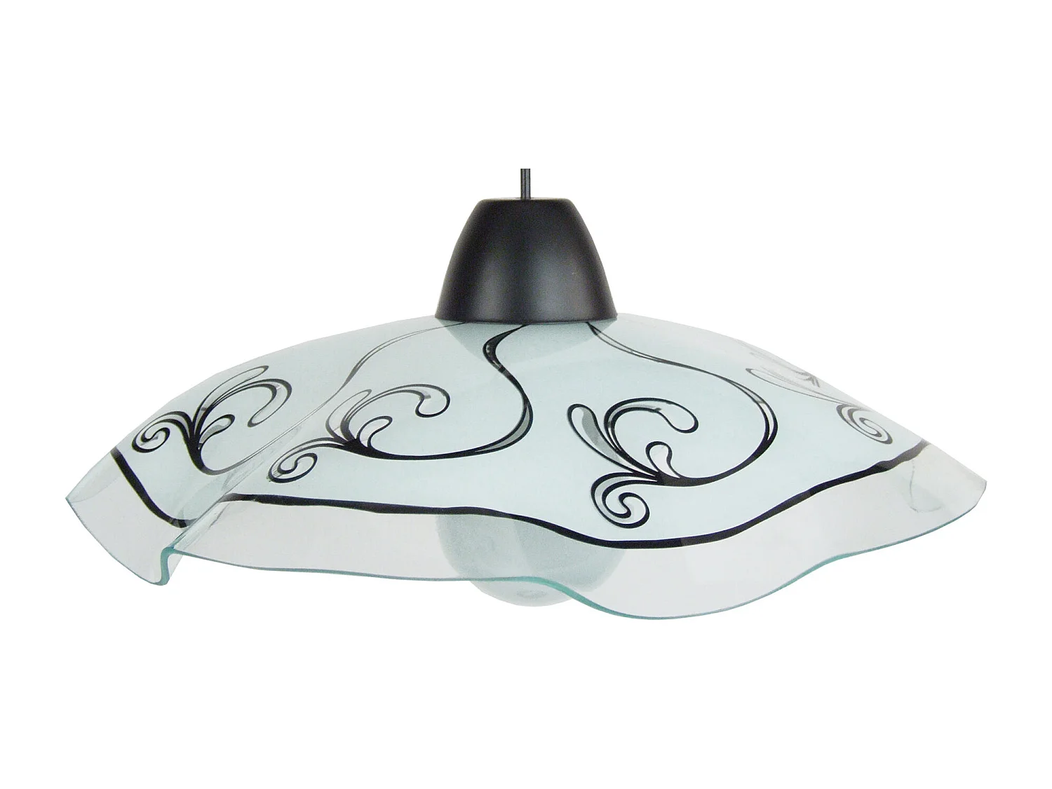 Suspensión  TOSEL ,vidrio,Negro ,A 74x D45xP45cm