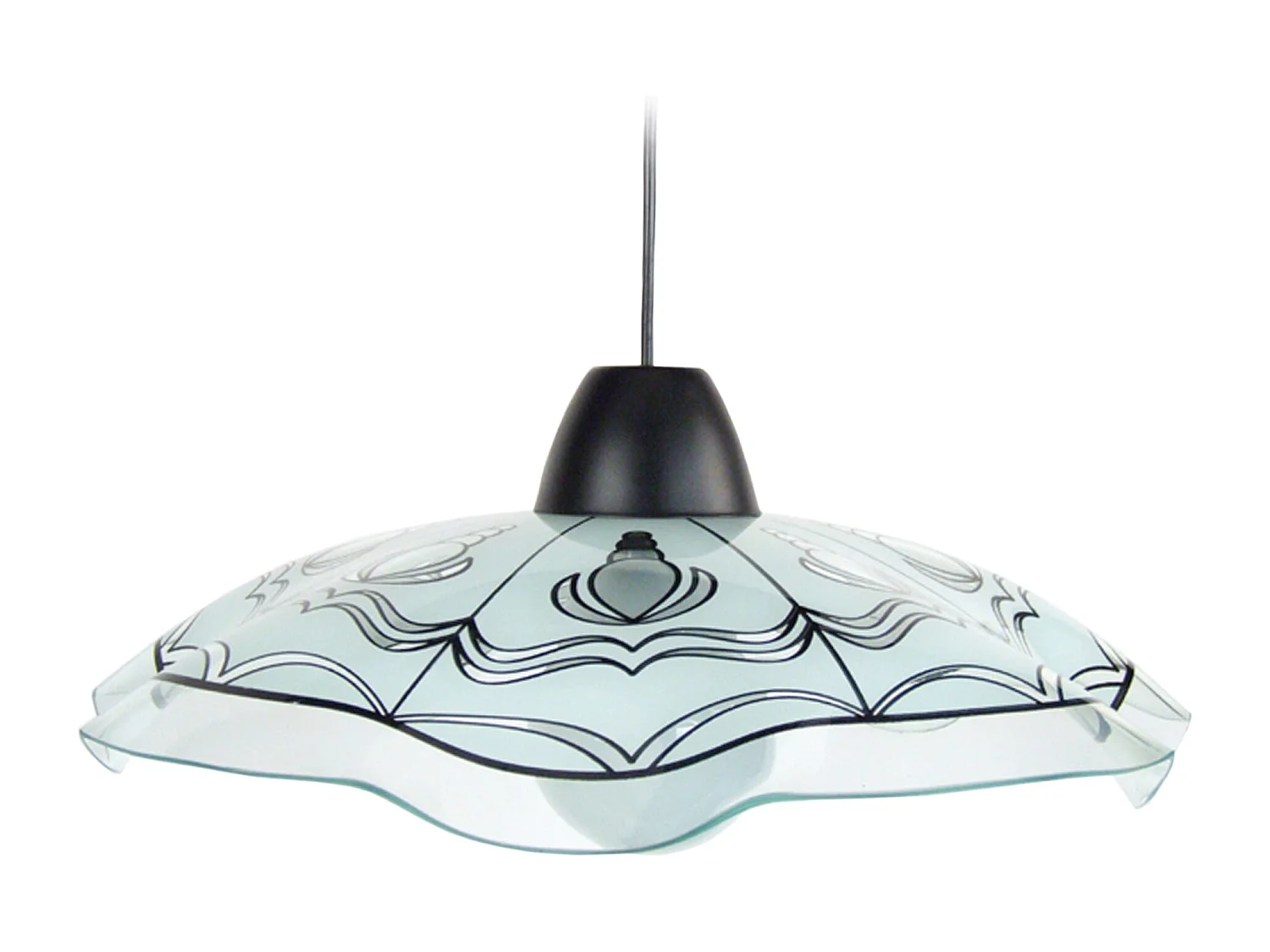 Suspensión  TOSEL ,vidrio,Gris , A74xD45xP 45cm