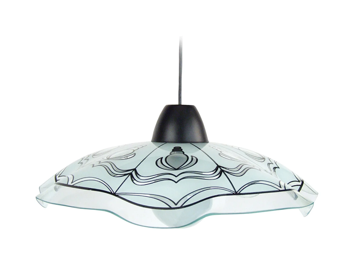 Suspension TOSEL ,verre,Gris , H74xD45xP 45cm