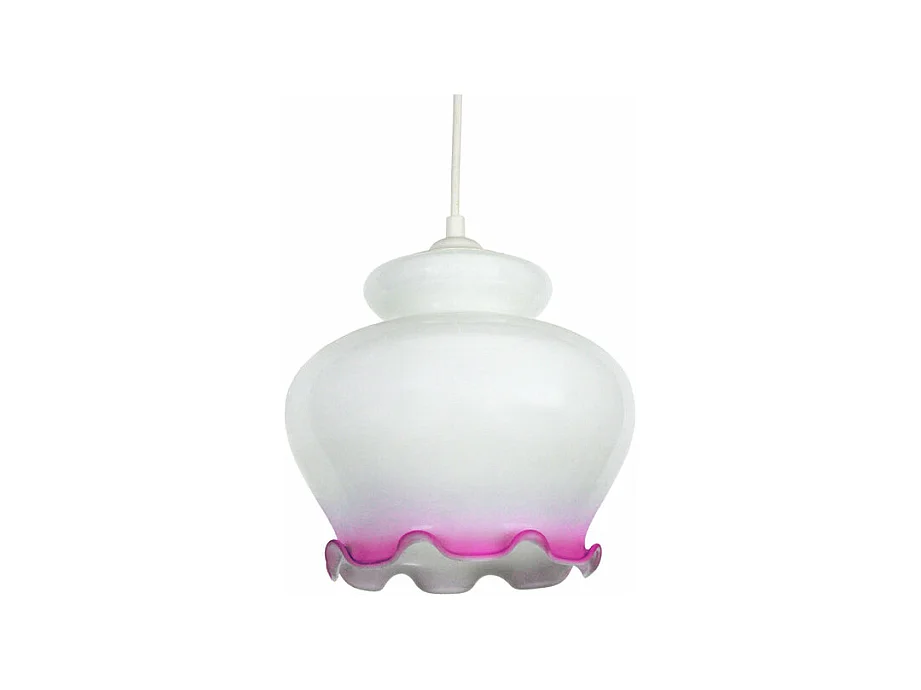 Suspension verre cloche opal rose 80 cm.