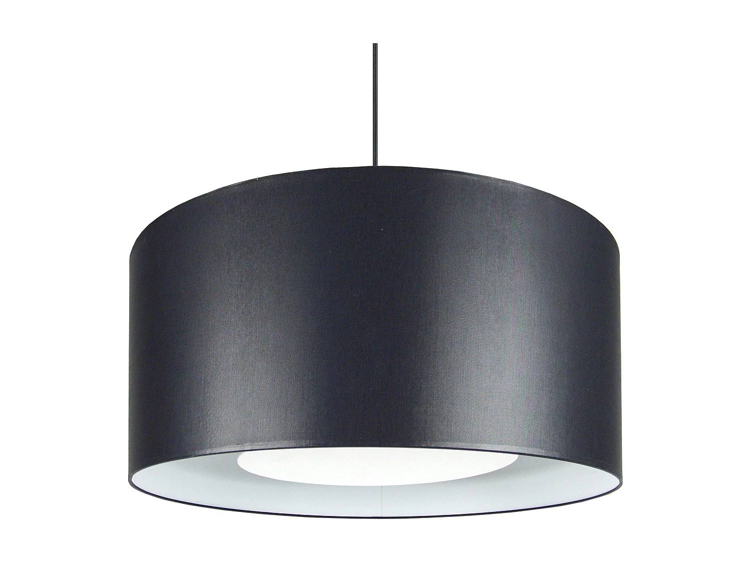 Suspensão TOSEL  ALFENA B tecido cilindro Preto branco D35 x  H80  cm