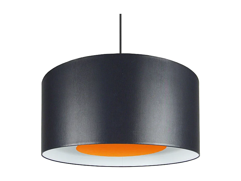 Suspensão TOSEL  ALFENA B tecido cilindro laranja preto D35 x  H80  cm