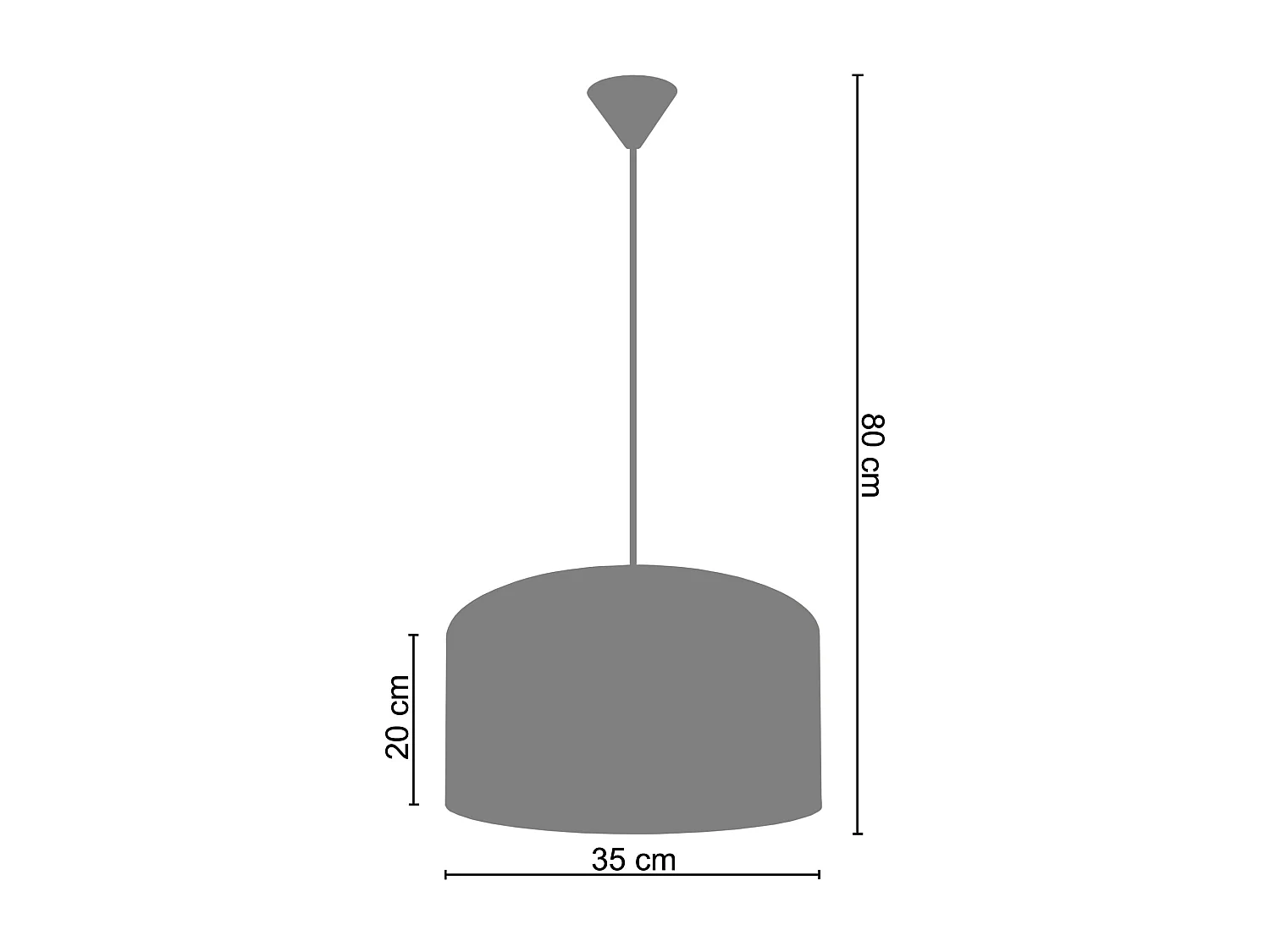 Suspensão TOSEL  ALFENA B tecido cilindro laranja preto D35 x  H80  cm
