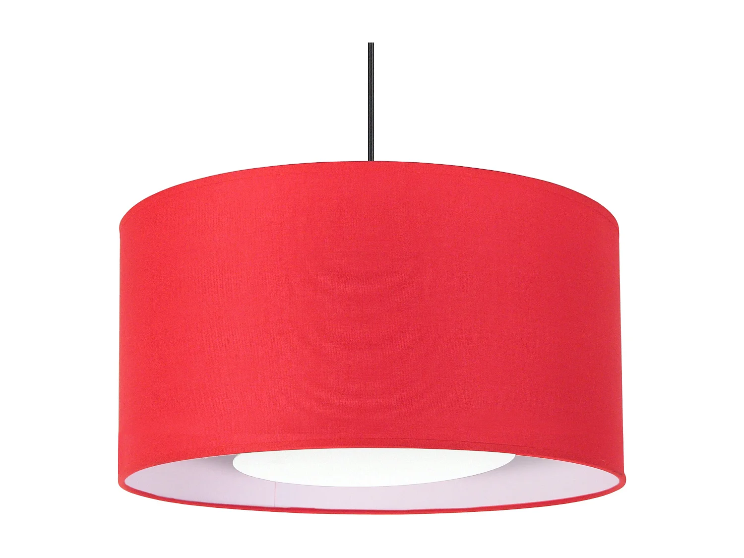 Suspensão TOSEL  ALFENA B tecido cilindro vermelho branco D35 x  H80  cm