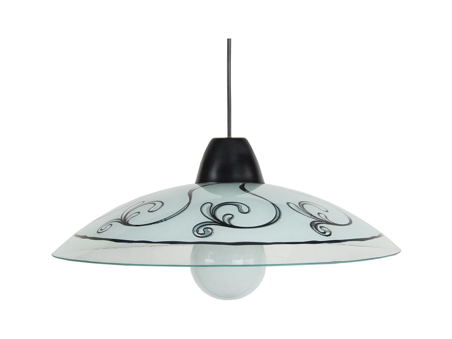 Suspension TOSEL ,verre,Gris , H 74xD45x P 45 cm