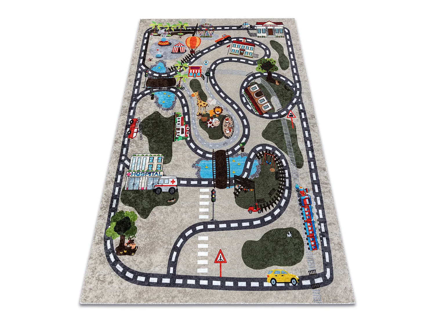 Tapis lavable JUNIOR 51803.804 Ville, rues pour les enfants antidérap 160x220 cm
