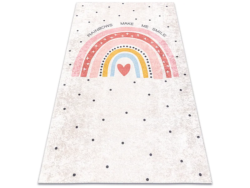 Tapis lavable JUNIOR 51300.802 Arc-en-ciel, points pour les enfants an 80x150 cm