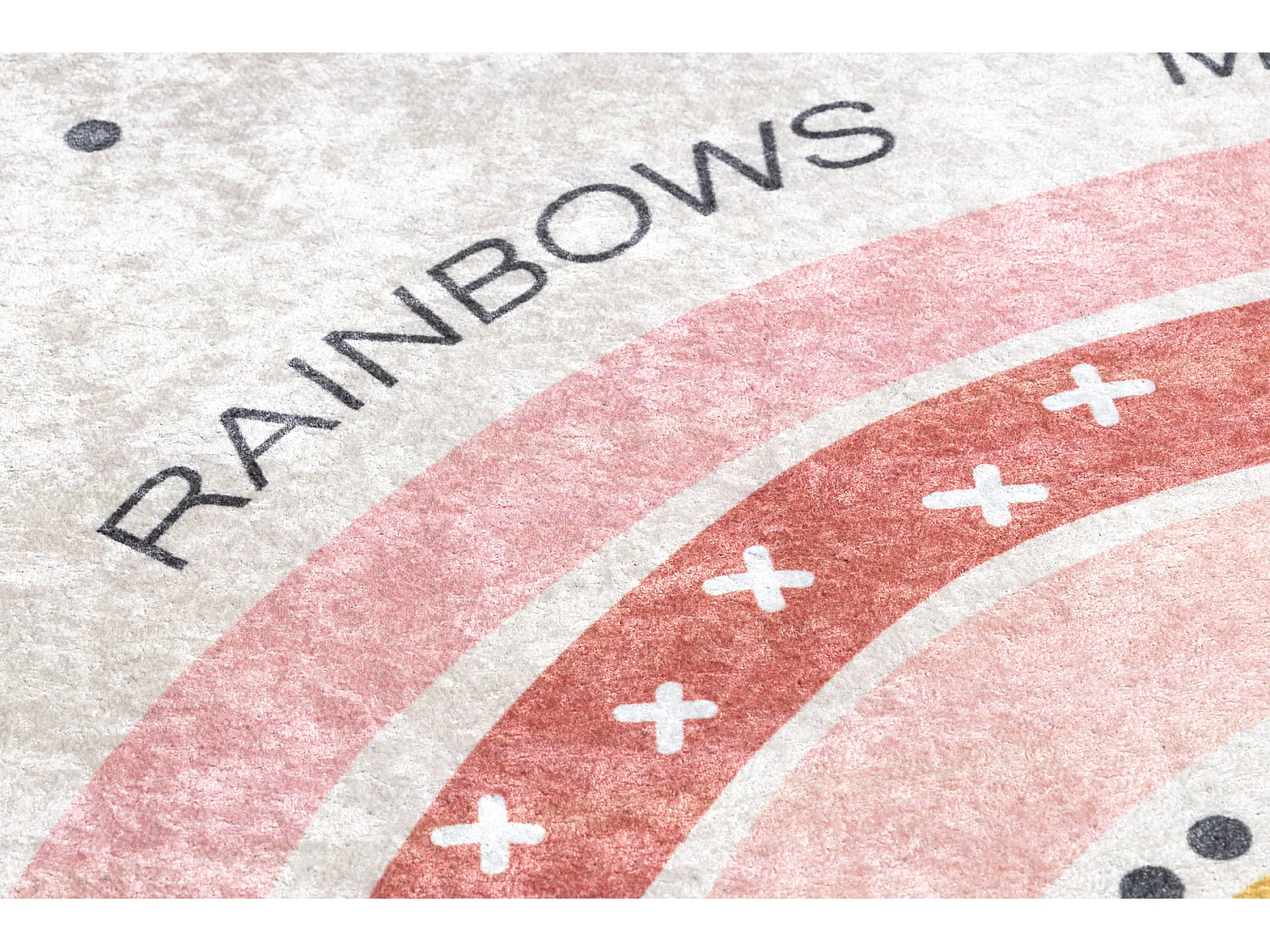 JUNIOR 51300.802 tapijt wasbaar Regenboog, stippen voor kinderen antis 80x150 cm