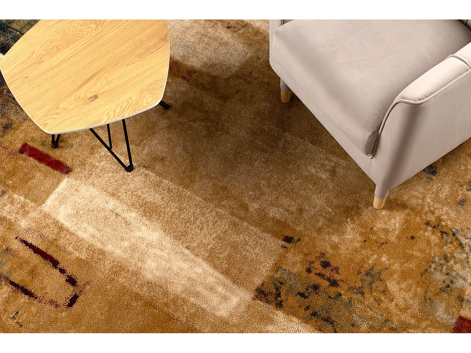 Wollteppich OMEGA KIOTO Abstraktion rot 200x300 cm