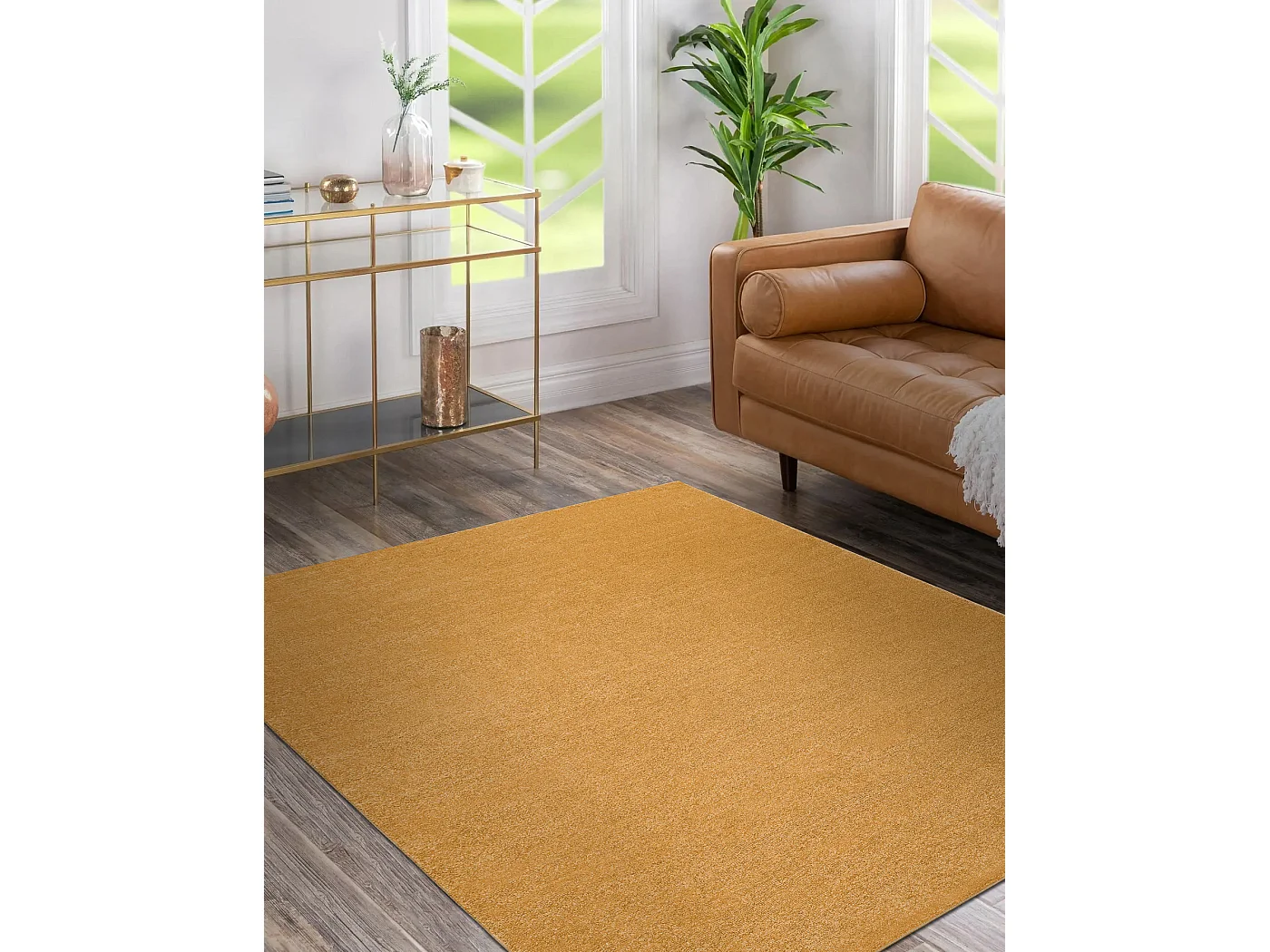 Tapijt SOFTY uniform, enkele kleur goud 280x370 cm