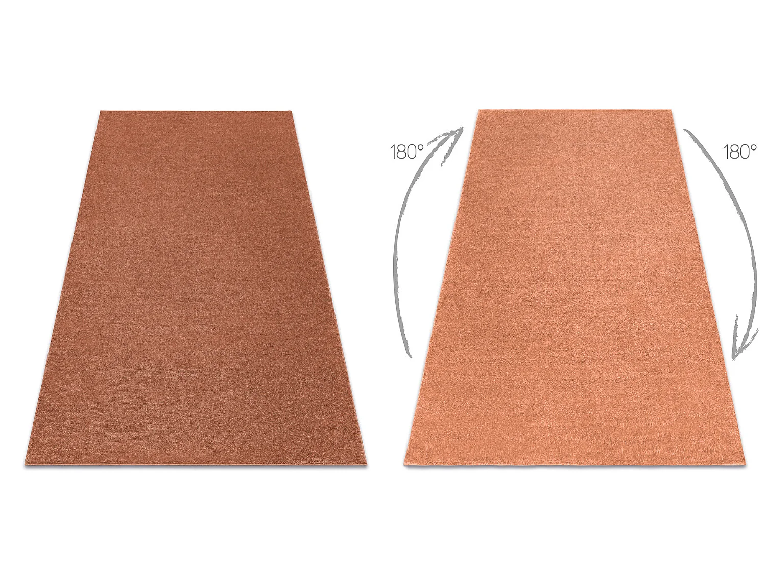 Tapis SOFTY plaine couleur unie terre cuite 280x370 cm