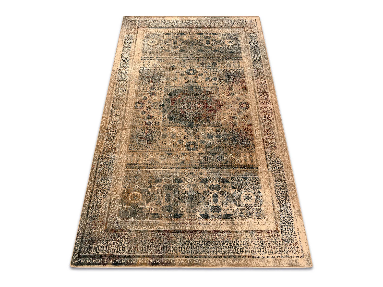 Tapis en laine OMEGA MAMLUK Rosette vintage crème 200x300 cm