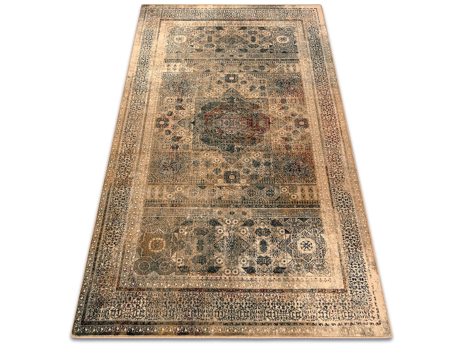 Tapis en laine OMEGA MAMLUK Rosette vintage crème 200x300 cm