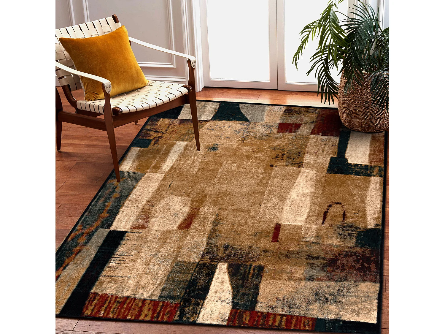 Tapis en laine OMEGA KIOTO abstraction rouge 235x350 cm