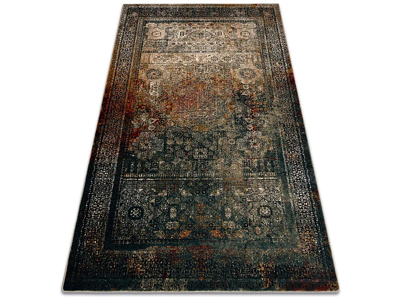 Dywan wełniany OMEGA MAMLUK Rozeta vintage szmaragd 170x235 cm