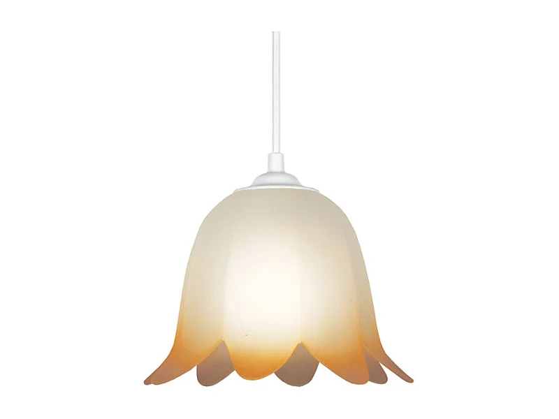 Suspension dôme verre  jaune, 80 cm.